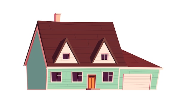 Vetor grátis edifício de casa, ilustração de desenho animado