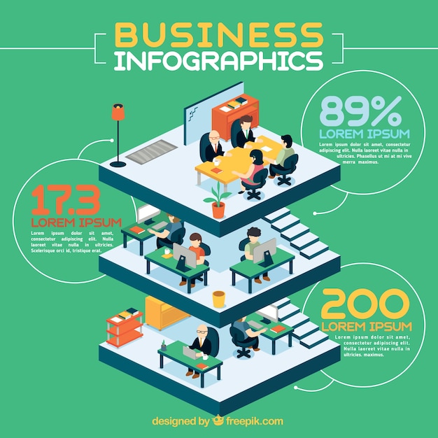 Edifício infografia negócios