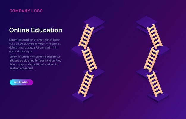 Educação on-line ou conceito isométrico de treinamento