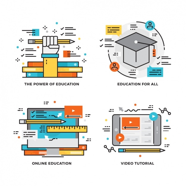 Vetor grátis educação projeta a coleção