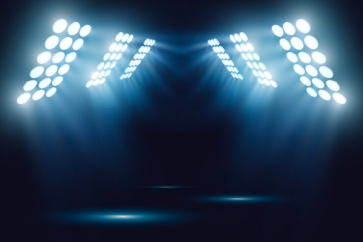 Vetor grátis efeito de luzes do estádio brilhante arena