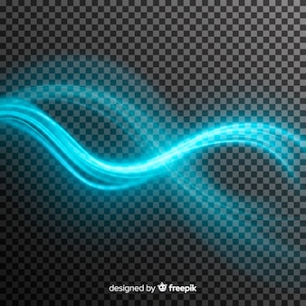 Efeito de onda de luz azul com fundo transparente