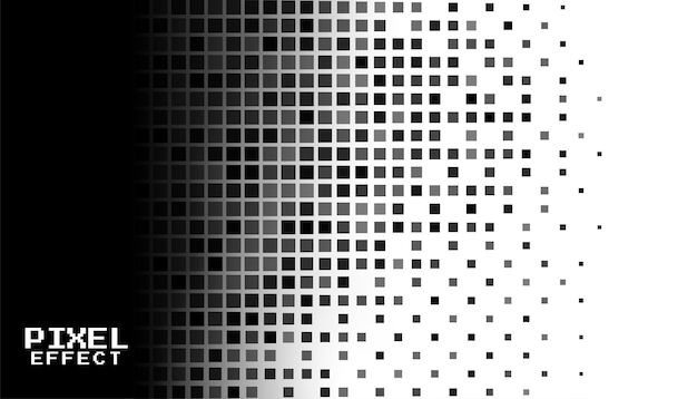 Vetor grátis efeito de pixel geométrico preto abstrato no banner branco