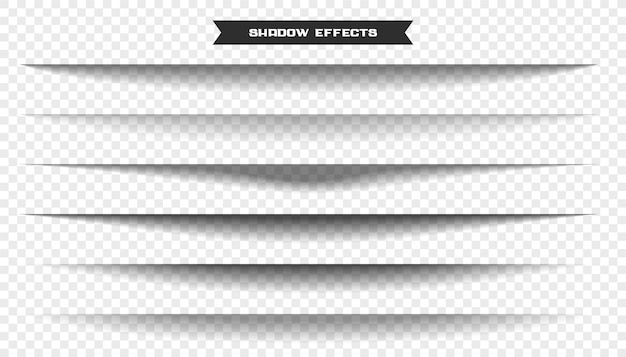Efeito de sombra de folha de papel largo conjunto de seis