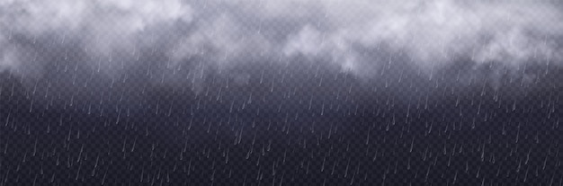 Vetor grátis efeito de tempo chuvoso de tempestade com gotas de água