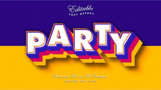 Efeito de texto 3D Bold Party