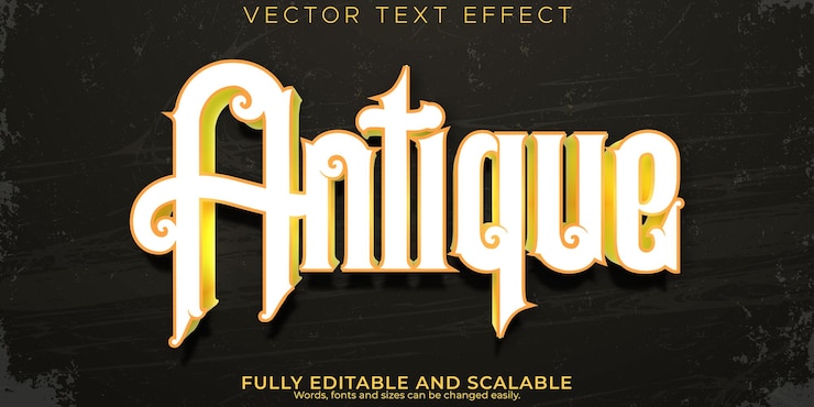 Vetor grátis efeito de texto antigo editável estilo retrô e texto antigo x9