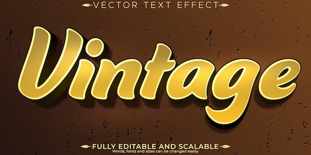 Vetor grátis efeito de texto antigo editável vintage e estilo de fonte clássico personalizável