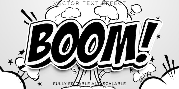 Vetor grátis efeito de texto boom estilo de texto editável em quadrinhos e quadrinhos