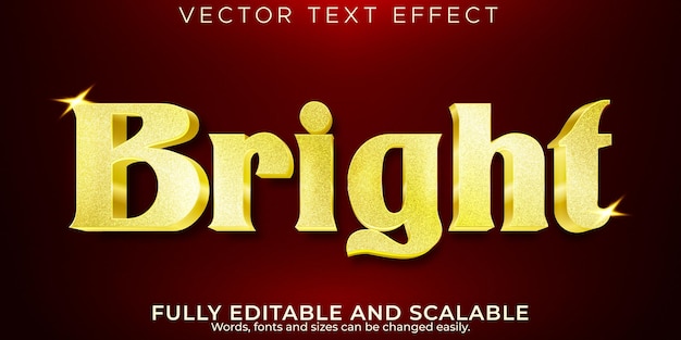 Vetor grátis efeito de texto com glitter dourado, luxo editável e estilo de texto brilhante