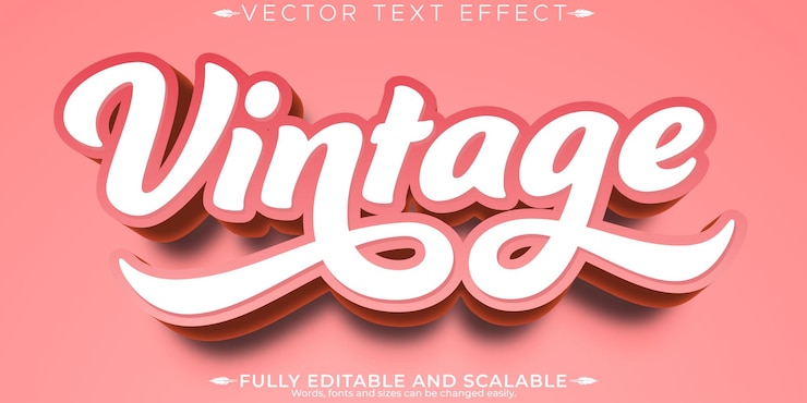 Vetor grátis efeito de texto de adesivo retrô editável estilo de texto dos anos 70 e 80
