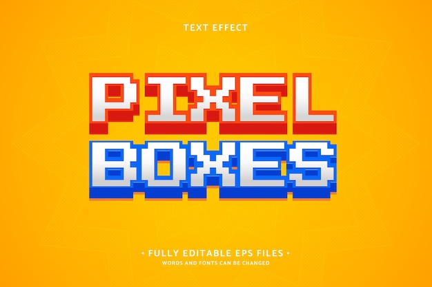 Efeito de texto de caixas de pixel