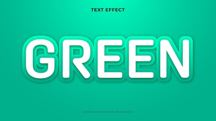 Vetor grátis efeito de texto de cor verde editável