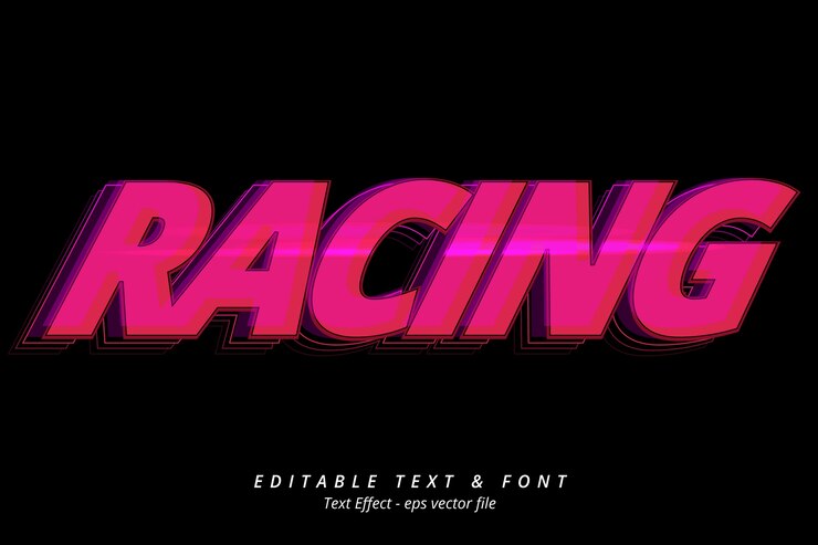 Vetor grátis efeito de texto de corrida realista