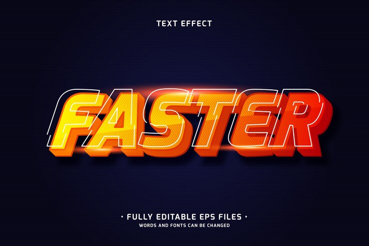 Vetor grátis efeito de texto de corrida realista