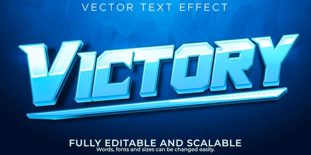 Efeito de texto de esporte de vitória editável esport e estilo de texto de jogador