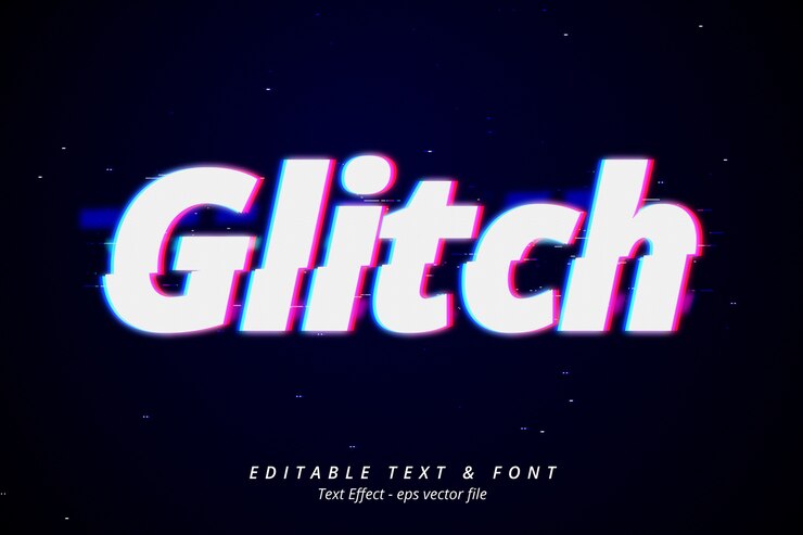Vetor grátis efeito de texto de falha realista