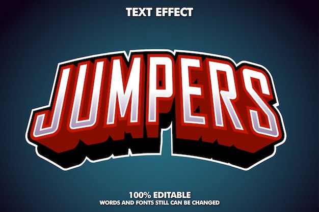 Vetor grátis efeito de texto de jumpers, estilo de texto de logotipo esport