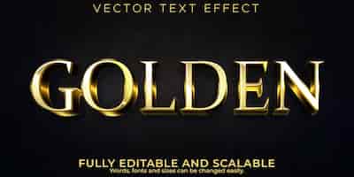Vetor grátis efeito de texto dourado, luxo editável e estilo de texto elegante