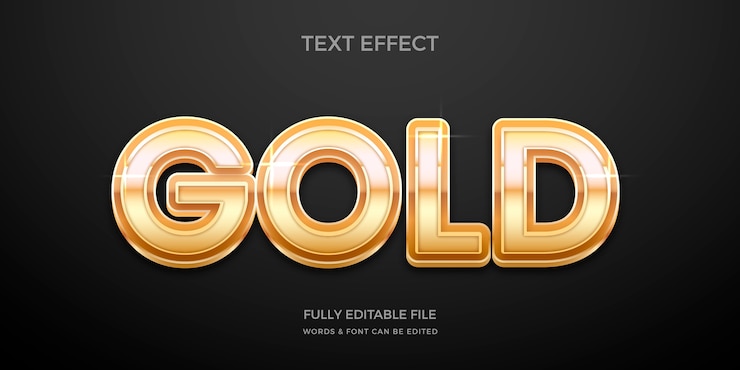 Vetor grátis efeito de texto dourado realista