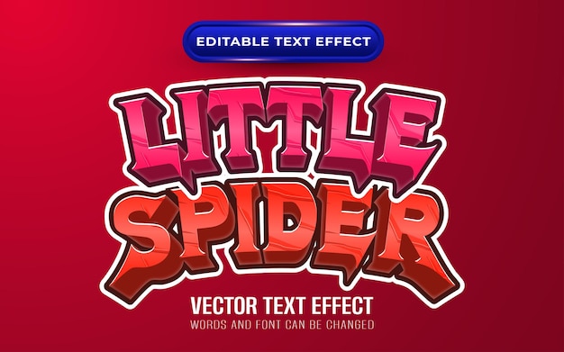 Efeito de texto editável de aranha pequena