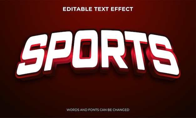 Vetor grátis efeito de texto editável de esporte