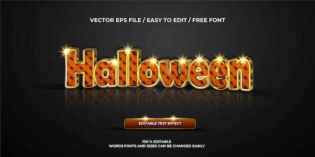 Vetor grátis efeito de texto editável de luxo no estilo de texto 3d de halloween