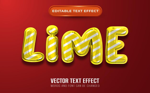 Efeito de texto editável em limão