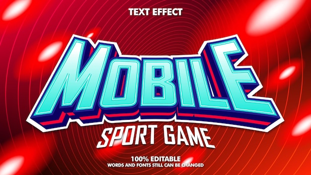 Vetor grátis efeito de texto editável esport para celular