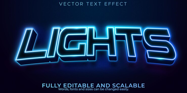 Vetor grátis efeito de texto editável neon, brilho 3d e estilo de fonte esport