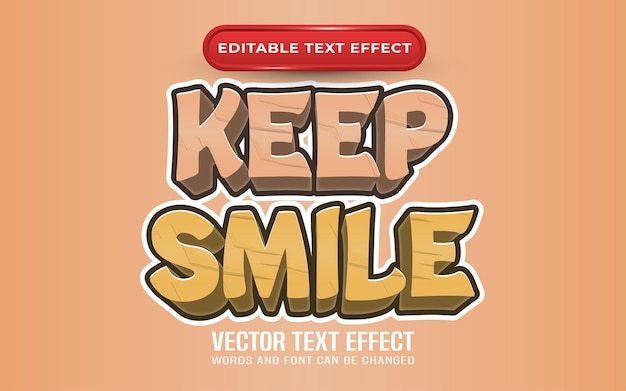 Efeito de texto editável para manter o sorriso