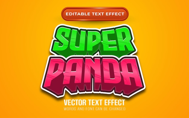 Efeito de texto editável super panda
