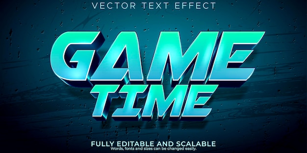 Vetor grátis efeito de texto em tempo de jogo editável jogador e estilo de texto esport