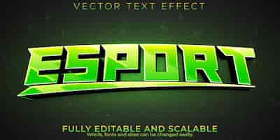Vetor grátis efeito de texto esport, jogo editável e estilo de texto offline