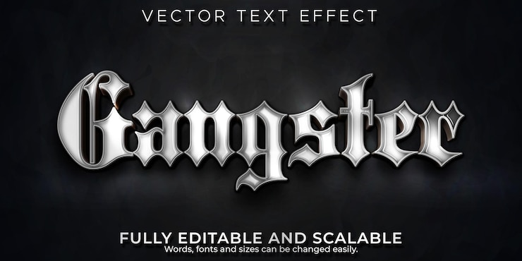 Vetor grátis efeito de texto gangster