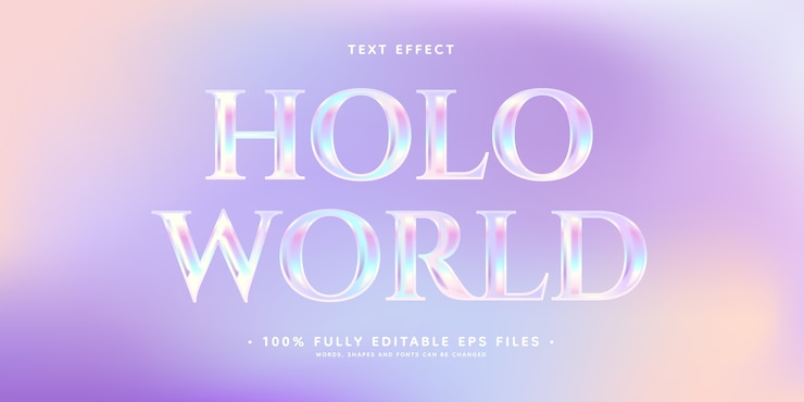 Vetor grátis efeito de texto holográfico