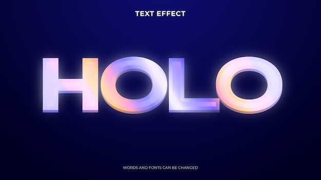 Efeito de texto holográfico