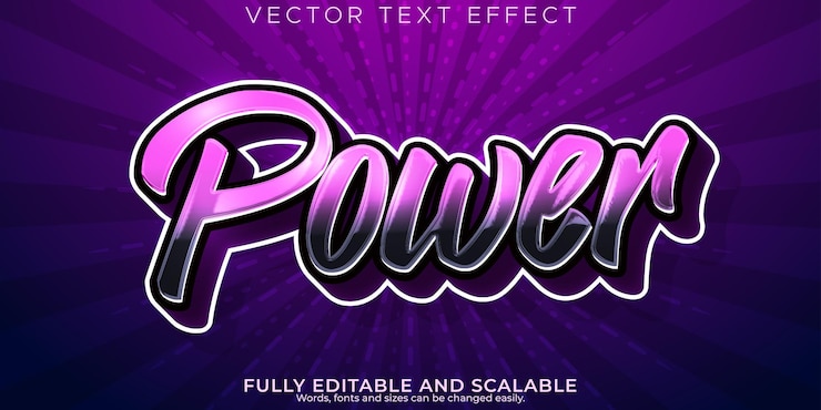 Vetor grátis efeito de texto poderoso esport editável e estilo de texto neon