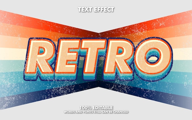 Vetor grátis efeito de texto retro editável