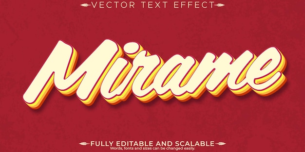 Vetor grátis efeito de texto retrô vintage editável estilo de texto dos anos 70 e 80