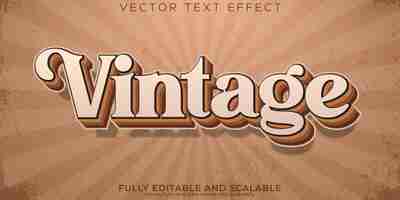 Vetor grátis efeito de texto vintage estilo de texto editável dos anos 70 e 80