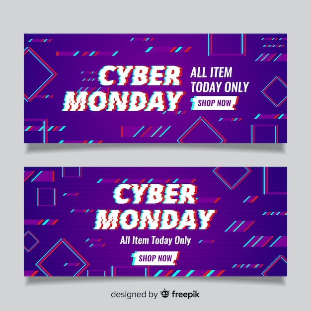 Efeito falha cyber segunda-feira banners