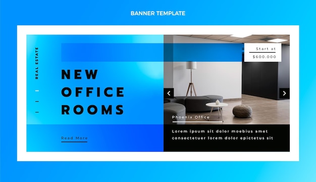 Vetor grátis efeito gradiente com banner de venda de imóveis