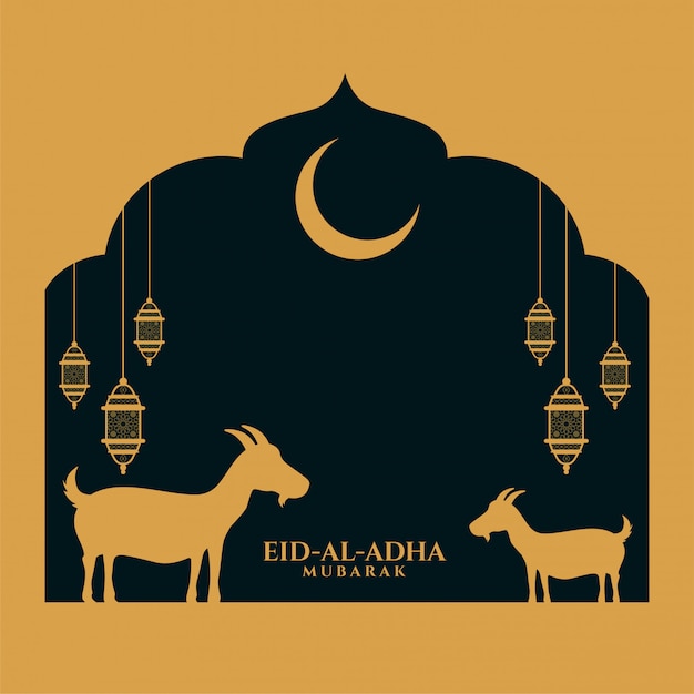 Eid al adha bakrid festival deseja design de cartão