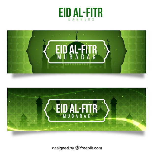 Eid al fitr banners projeto verde