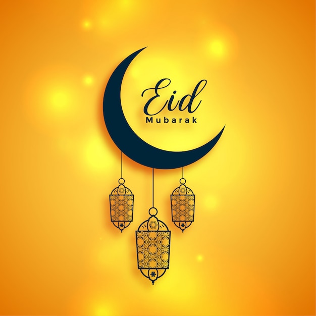 Eid mubarak brilhantes desejos islâmicos saudação fundo