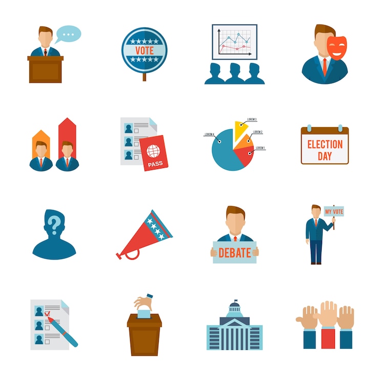 Vetor grátis election icon flat