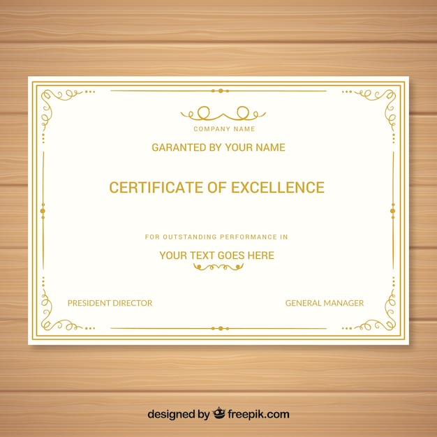 Vetor grátis elegant golden diploma template