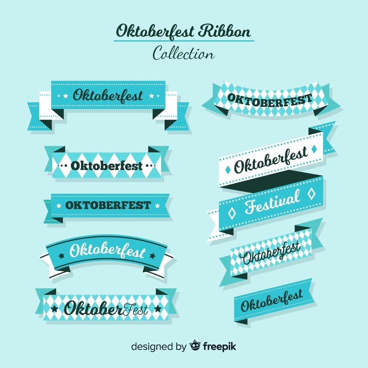 Vetor grátis elegante conjunto de fitas de oktoberfest
