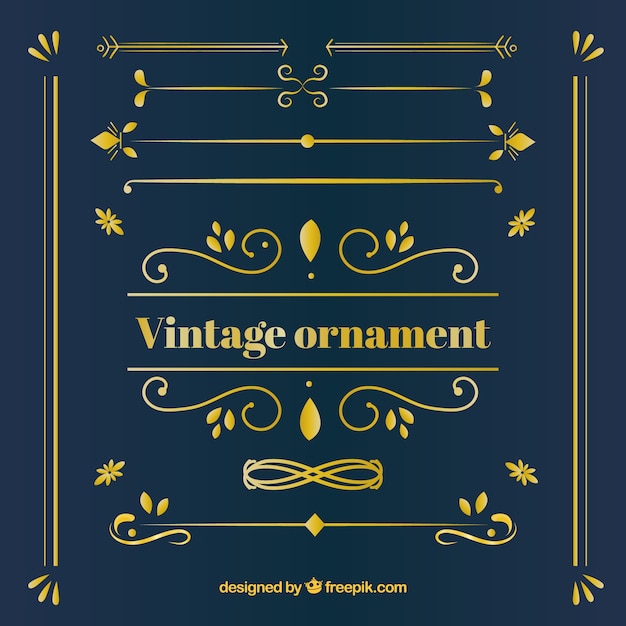 Elegante conjunto de ornamentos vintage